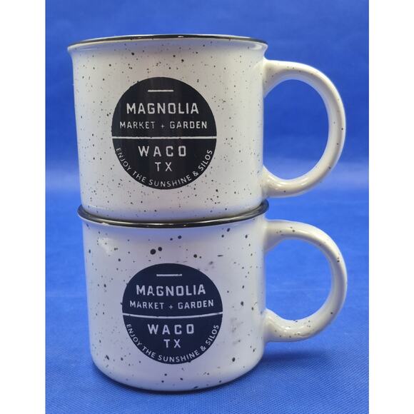 Magnolia Market White Speckled Stoneware Mug Joanna Gaines Set of Two 14oz - Picture 1 of 10